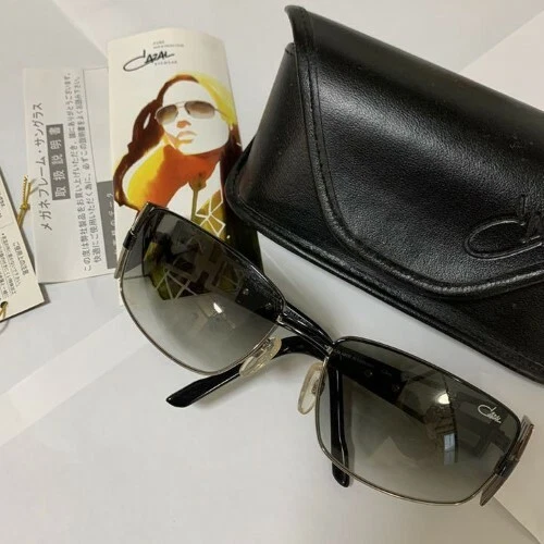 CAZAL Authentic Black X Silver Leopard Frame Sunglasses Used from