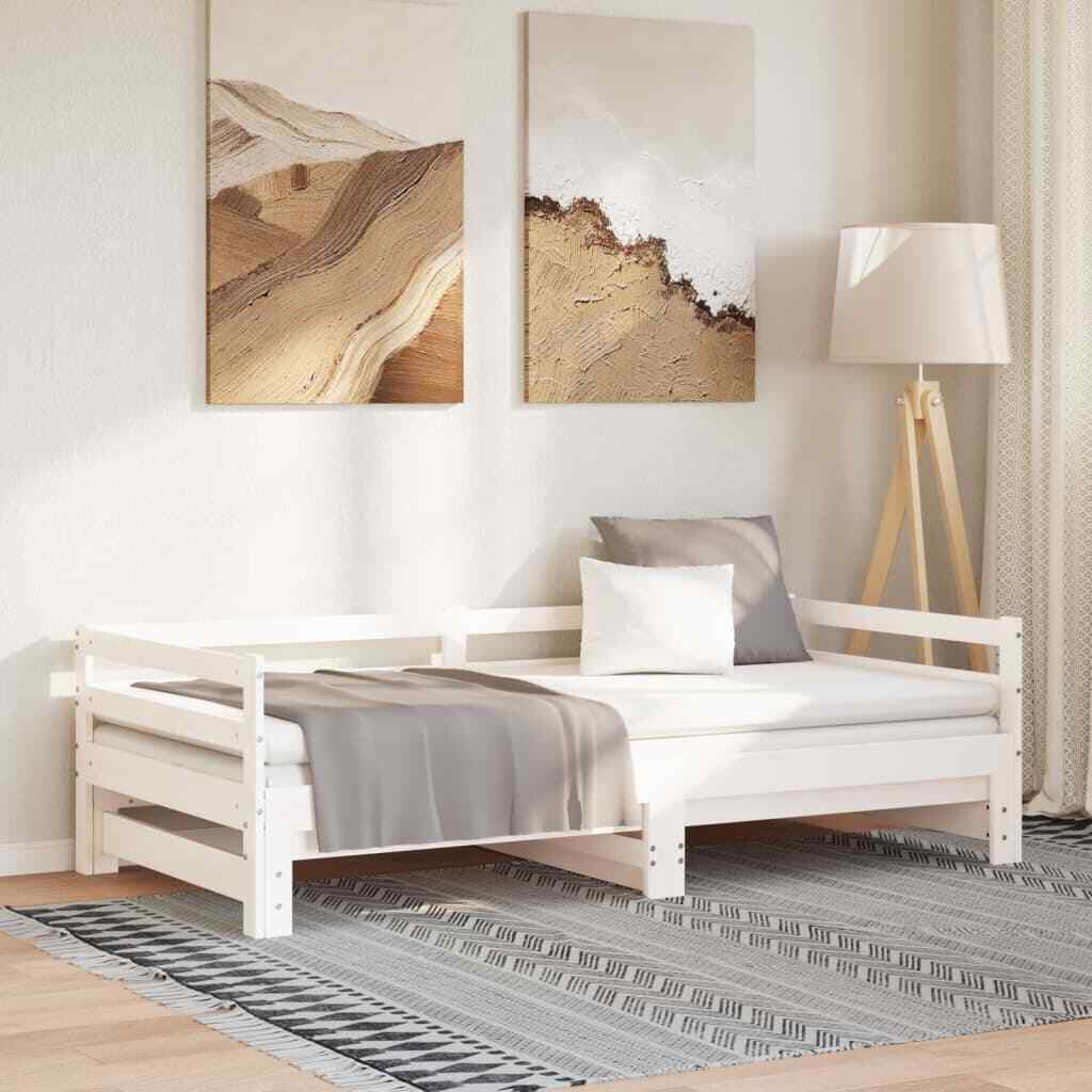 Lettino Estraibile Senza Materasso Bianco 80x200 cm