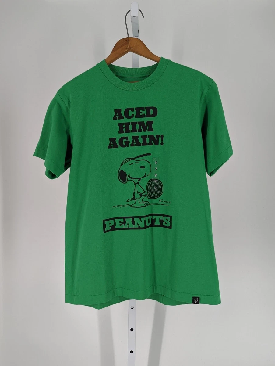 Uniqlo Tennis Roger Federer Peanuts Snoopy Green T Shirt Small NWT Sold Out