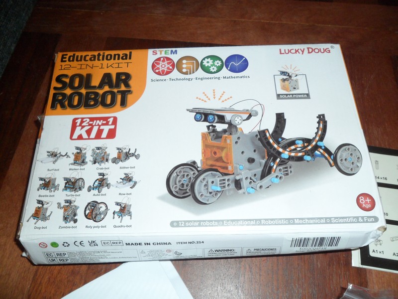 Lucky Doug Solar Robot Kit 12-in-1 Building Set Science STEM Toys Kids Aged 8-12