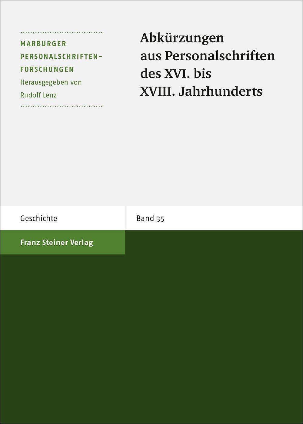 Thumbnail - Abkürzungen Aus Personalschriften Des Xvi. Bis Xviii. Jahrhunderts |