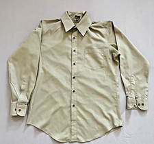 Daniel Hechter Paris Men's Shirt Long Sleeve Khaki Button Up Size 16 32-33