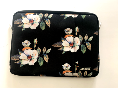 Mosiso Black Floral Laptop Sleeve Pouch Case Carry Bag 11"-13" for Macbook - Picture 1 of 6