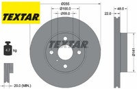 2X Bremsscheibe Textar 92077203 2 Bremsscheiben Vorderachse Vorne FüR Toyota