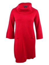 Jessica Howard Women's Plus Size Cowl-Neck Sweater Dress (1X, Red)