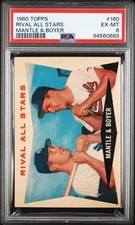 1960 Topps Baseball #160 Mickey Mantle Ken Boyer HOF Rival All-Stars PSA 6