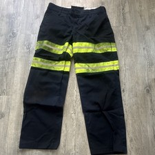 Red Kap Hi-Vis Reflective Stripe Work Pants Black/Yellow Size 32