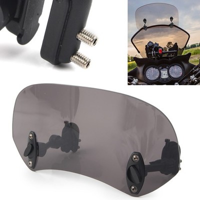 Adjustable Windshield Clip On Extension Wind Deflector For Motorcycle Smoke US