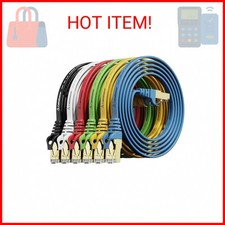 Cat 7 Ethernet Cable 3 ft 6 Pack Highest Speed Cable Cat7 Flat Shielded Ethern