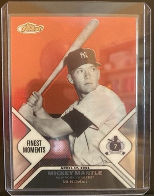 2006 Topps Finest Moments Mickey Mantle MLB Debut #574/850  Serialized Insert