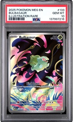 Bulbasaur 2025 Mega Evolution Illustration Rare 133/132 PSA GEM MT 10