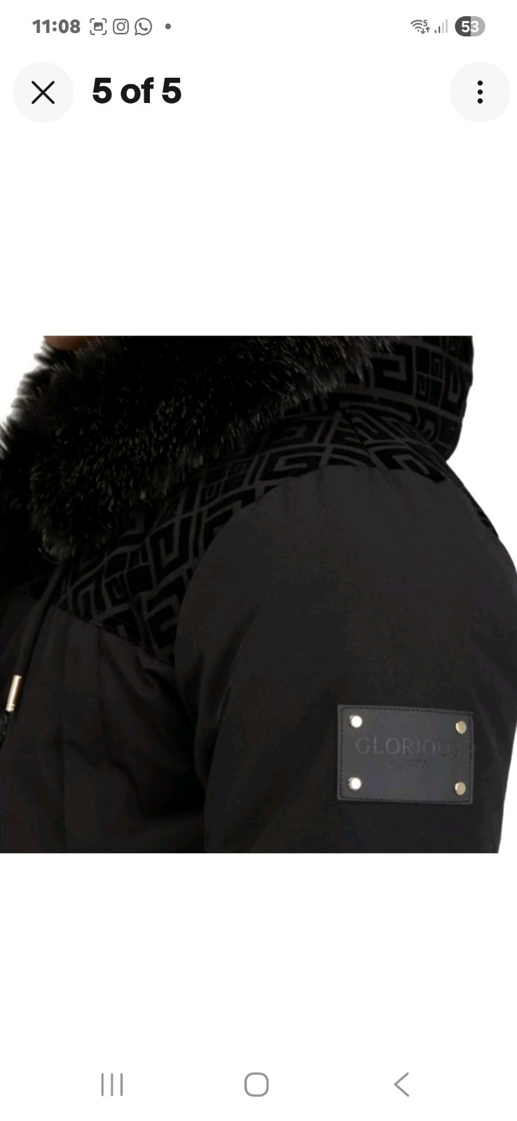 Glorious Gangsta Palaro Long Puffer Parka Button Jacket Black - Chest size = 42" image 5