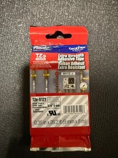 Brother TZe-S121 Ptouch Tape Extra Strength Adhesive 3/8" Black On Clear