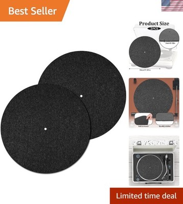 Protective Felt Turntable Mats - 12 Inch, Anti-Static Vinyl Accessories (2 Pack)
