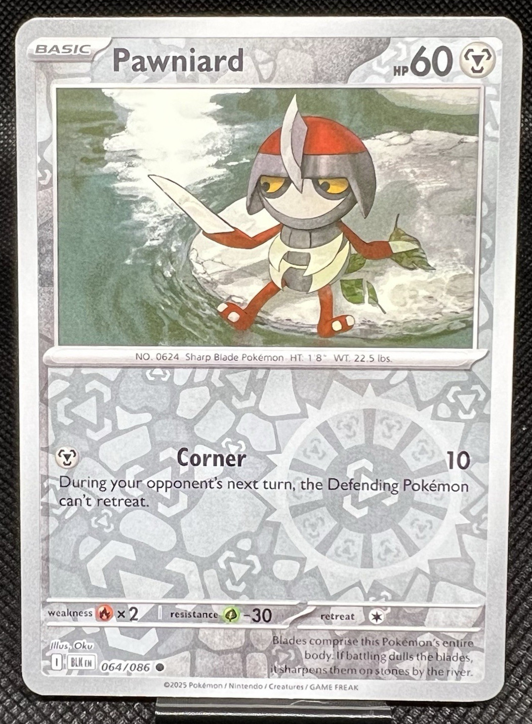Pawniard 064/086 Pokemon Reverse Holo Black Bolt NM