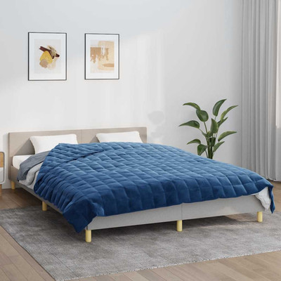 Gewichtsdecke blau 200x200 cm 13,42 kg 100% gebürstetes Polyester Mikrofaser Schlaf