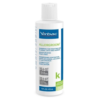 Virbac Allergroom Pet Shampoo For Dogs, Cats & Horses (16 oz) - For Normal or Dr