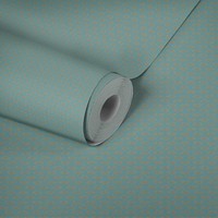 Design Tapete TüRkis & Gold Mit Retro Muster – Blau, GrüN, Metallic