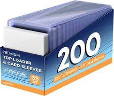 200 Card Sleeves Top Loaders 3"x4" Hard Plastic 100 Toploaders+100 Penny Sleeves