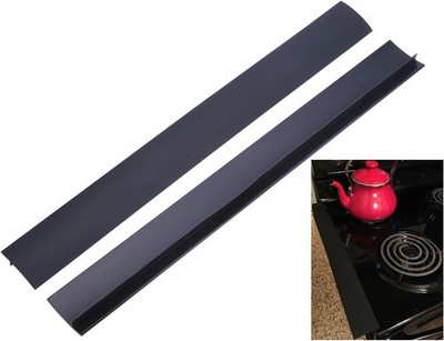 2 Pack Stove Gap Covers 25 Inch Black Heat Resistant Easy Clean Counter Filler