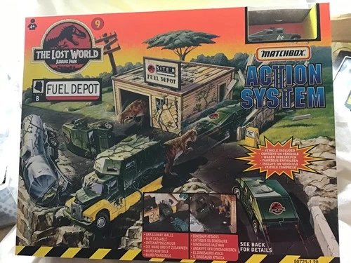 MATCHBOX  JURASSIC PARK - THE LOST WORLD FUEL DEPOT GIFT SET - SEALED - RARE !