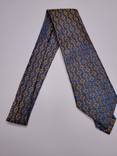Wemlon Wembley Mens Formal Necktie 53"Lx3.5"W Blue/Gold Neck Tie