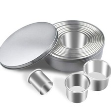 12 Pieces Round Cookie Cutters Set Stainless Steel Cutter