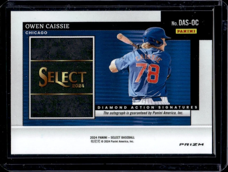 2024 Select Owen Caissie Diamond Action Signatures Auto #DAS-OC Cubs - Image 2 of 2