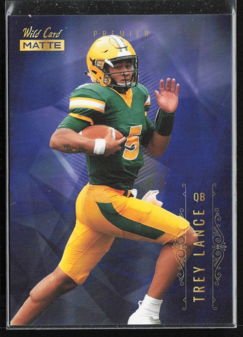 2021 Wild Card Matte White Ice Blue Premier Trey Lance RC Bison #MBC-6