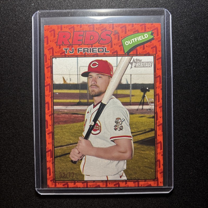 2026 Topps Heritage - T.J. Friedl #296 Color of the Year /77