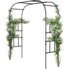 SLSY Garden Arch Trellis for Climbing Plants 79''x87''x16" Arch Arbor Trellis