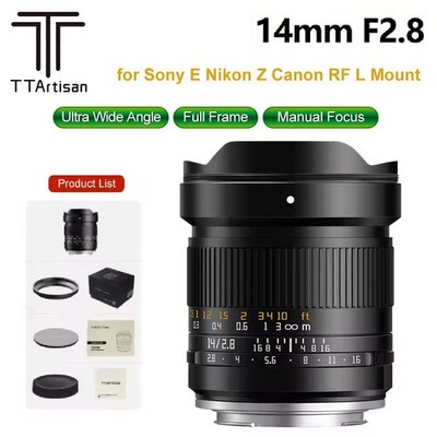 TTArtisan 14mm F2.8 ASPH Ultra-Wide-Angle Lens F Sony E Nikon Z Canon RF L Mount