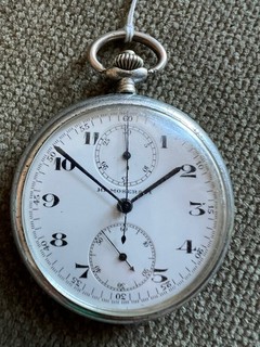 Antike Moeris Taschenuhr mit Chronograph 51 mm ca. 1925