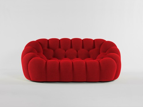 Roche Bobois Bubble 2.5 Seat Sofa Rubis Red 3D 4 Month Delivery Time
