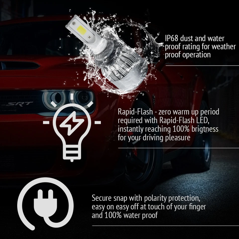 2X 9005 HB3 LED Headlight Kit 388W High Low Beam Light 38800LM 6000K White Lamps - Image 4 of 4