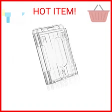 Pawfly 2 Pack Vertical 2-Card Badge Holder with Thumb Slot Hard Transparent PC C