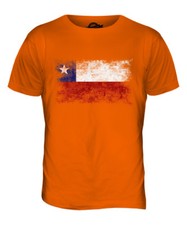 CHILE DISTRESSED FLAG MENS T-SHIRT TOP CHILEAN SHIRT FOOTBALL JERSEY GIFT