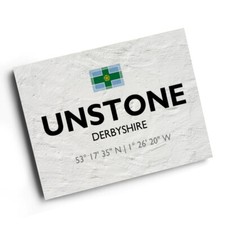A4 PRINT - Unstone, Derbyshire - Lat/Long SK3777