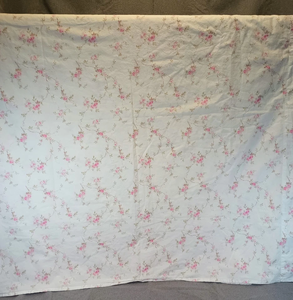 Farmhouse By Rachel Ashwell Rose Queen Flat Sheet Cotton Cottage Chic - Image 2 of 4