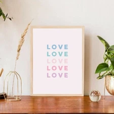 Love Printable Wall Art Digital Print Mid Century Modern Printable Neutral Tone 