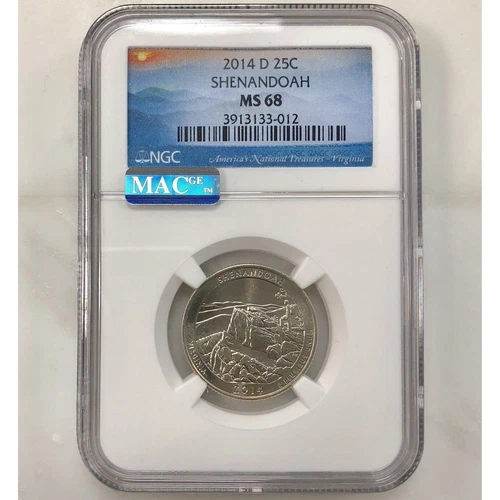 2014 D Shenandoah Quarter NGC MS68  ***Rev. Tye's Coin Stache*** #3012125