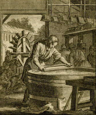 Antiker Berufsdruck - Papierfabrik - St.Clara - 1758
