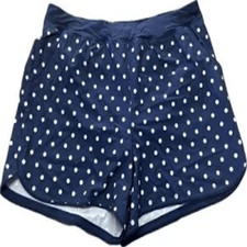 Lands End Swim/Board Shorts Navy White Polka Dot NEW 4