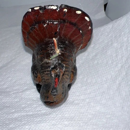Vintage THANKSGIVING Wax Candle TURKEY Unlit 3-1/2" Tall Gurley - product listing photo