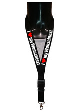 1x Schl&uuml;sselband Lanyard Wunschtext Flexfolie bedruckt I LOVE MY 2-farbig