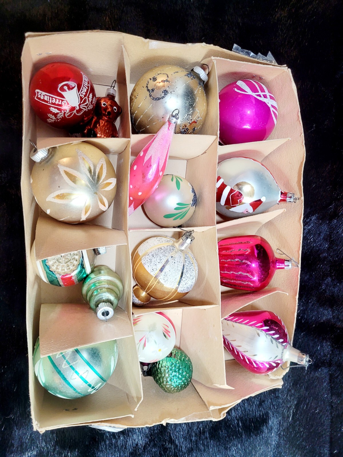 Vtg Glass Christmas Ornaments Poland Shiny Brite Lot Of 16 Pc Large