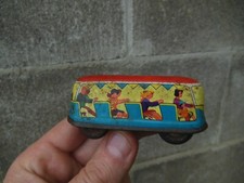 Vintage 1950s Wind Up Passenger Tourist Bus Tin Toy Vehicle WEST GERMANY