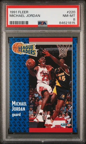 1991 Fleer Basketball Michael Jordan League Leaders #220 PSA 8 - NM-MT