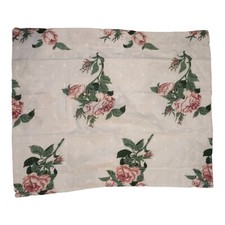 100 Cotton Vintage Flowered Pillow Sham Large Roses On White Background