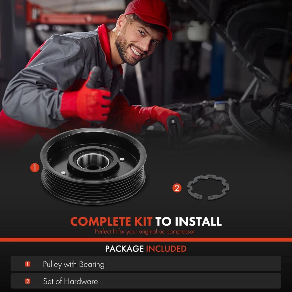 Kit de embrague compresor de aire acondicionado para Porsche Cayenne 2003-2006 2008-2010 2015-2018 Foto 2 de 4